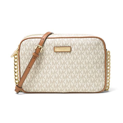 michael kors jet set messenger vanilla|michael kors jet set crossbody bag.